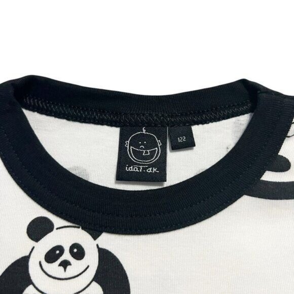 idaT Denmark Sz 122 (7Y) Black & White Panda Shirt - Picture 7 of 7